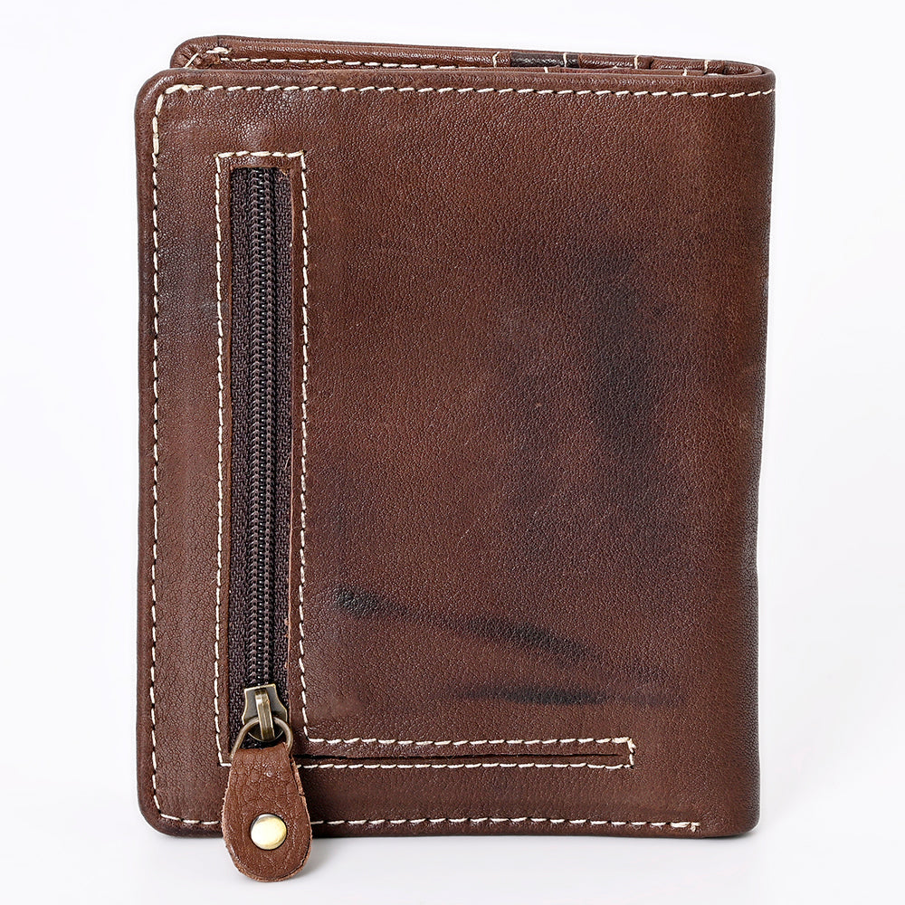 Never Mind Card-Holder Vintage Handmade Genuine Cowhide Leather Women Bag Western Handbag Purse