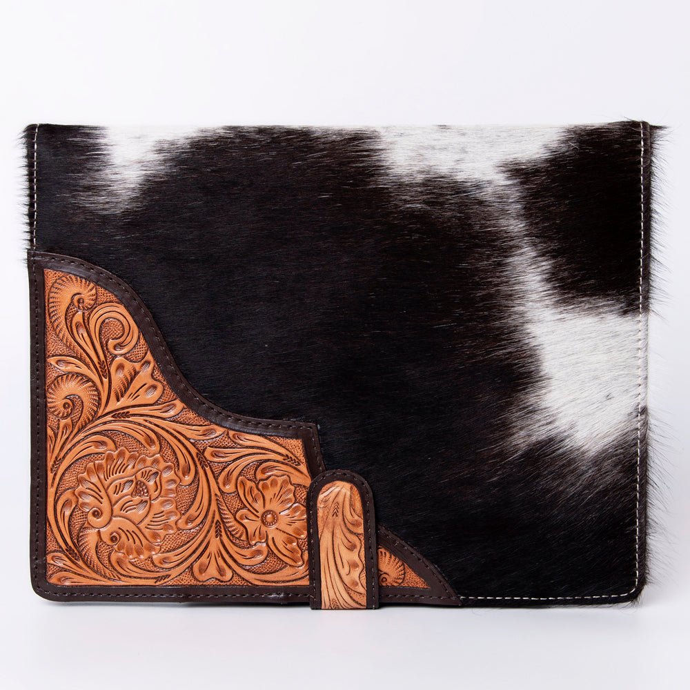 American Darling Portfolio Bag Hand Tooled Crocodile embossed Genuine Leather