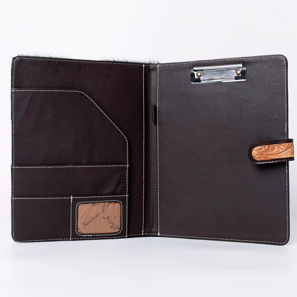 American Darling Portfolio Bag Hand Tooled Crocodile embossed Genuine Leather