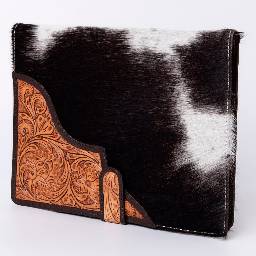 American Darling Portfolio Bag Hand Tooled Crocodile embossed Genuine Leather