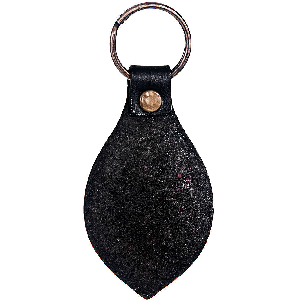 Hand Tooled Leather Key Chain Ring Handcraft Handmade Hilason