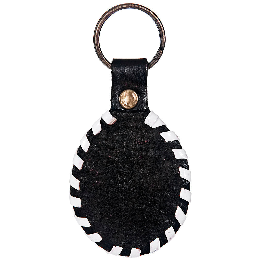 Hand Tooled Leather Key Chain Ring Handcraft Handmade Hilason