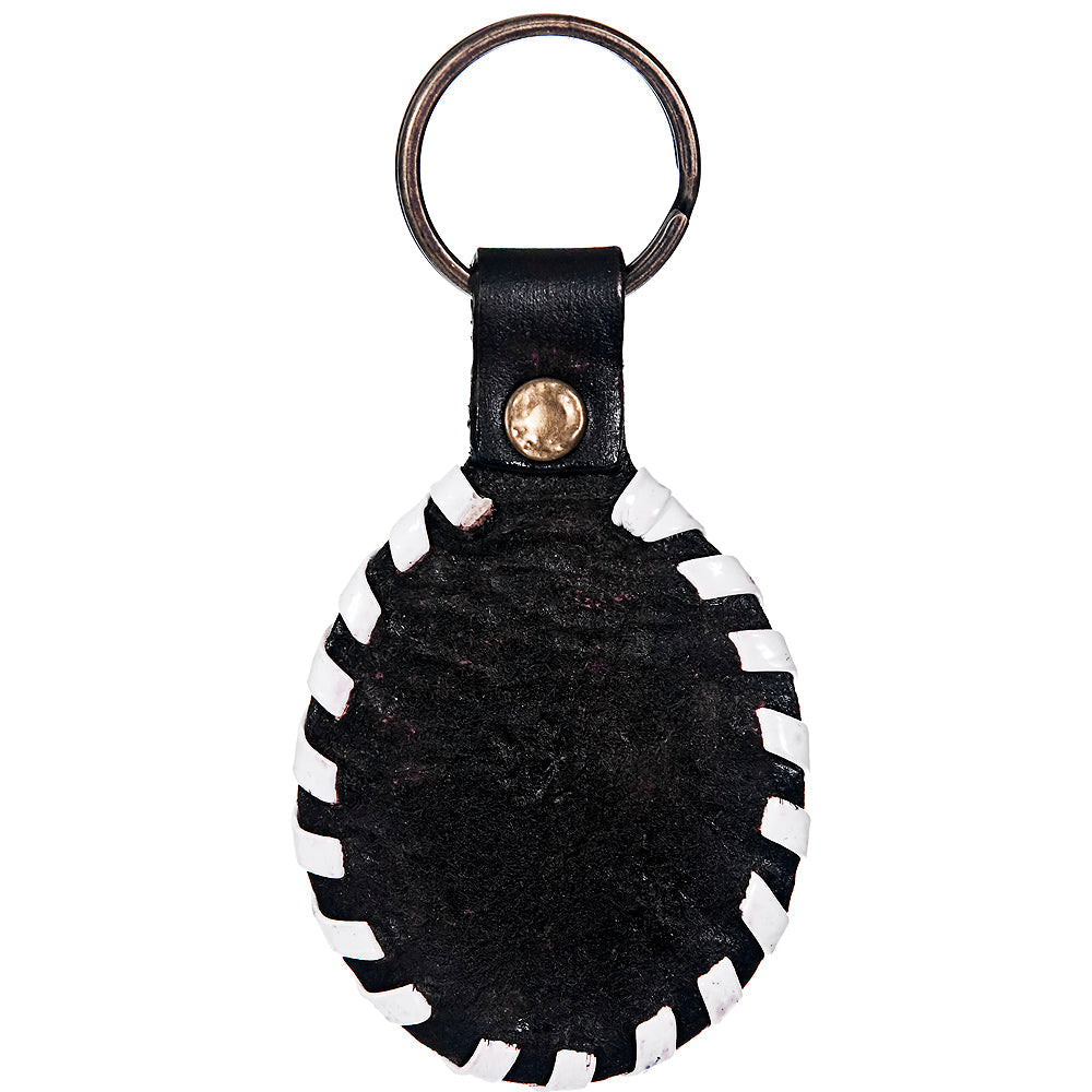 Hand Tooled Leather Key Chain Ring Handcraft Handmade Hilason