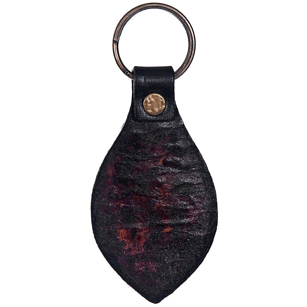 Hand Tooled Leather Key Chain Ring Handcraft Handmade Hilason