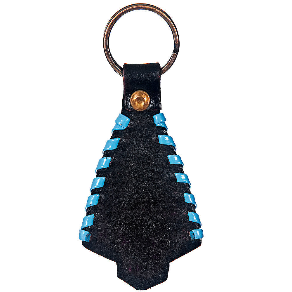 Hand Tooled Leather Key Chain Ring Handcraft Handmade Hilason
