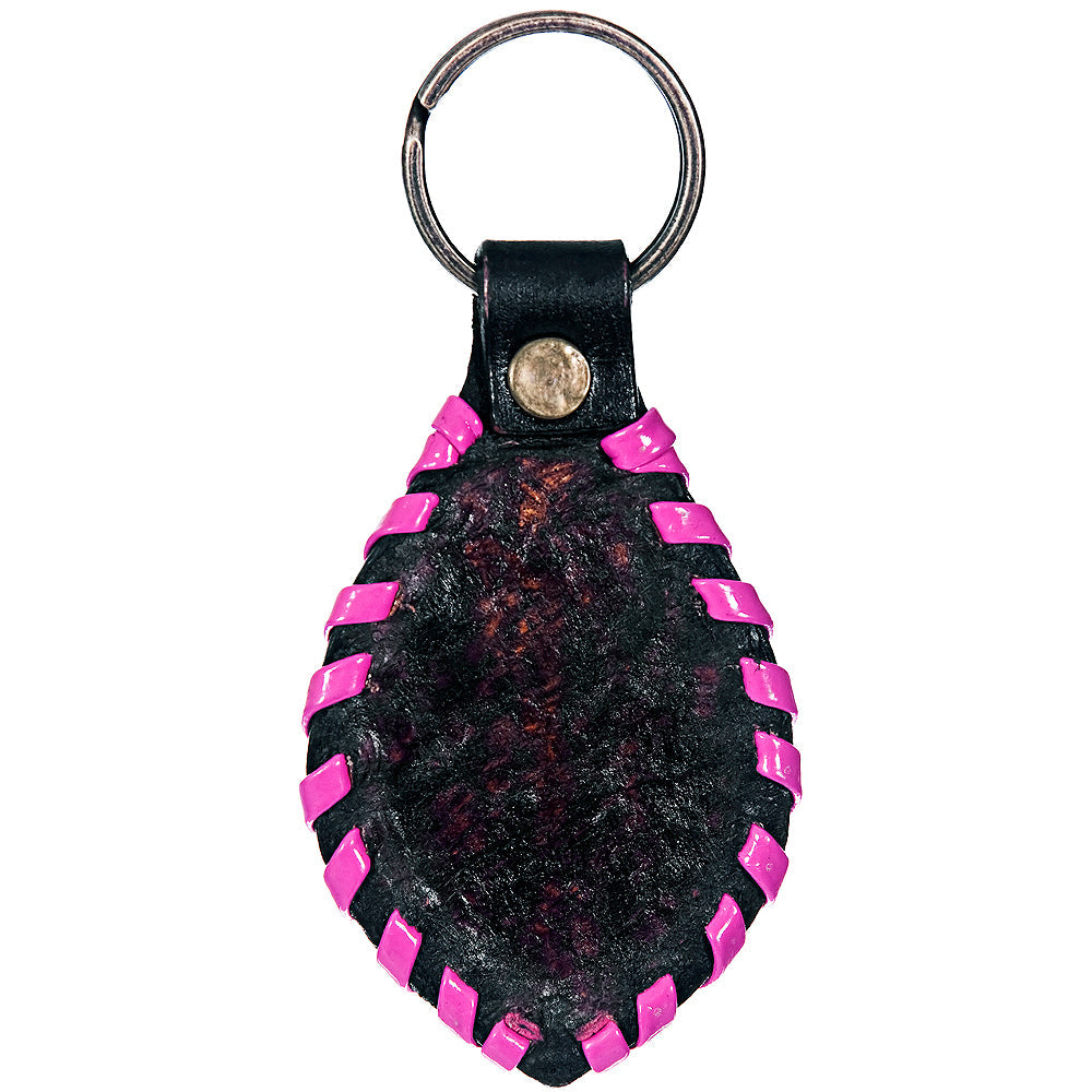Hand Tooled Leather Key Chain Ring Handcraft Handmade Hilason