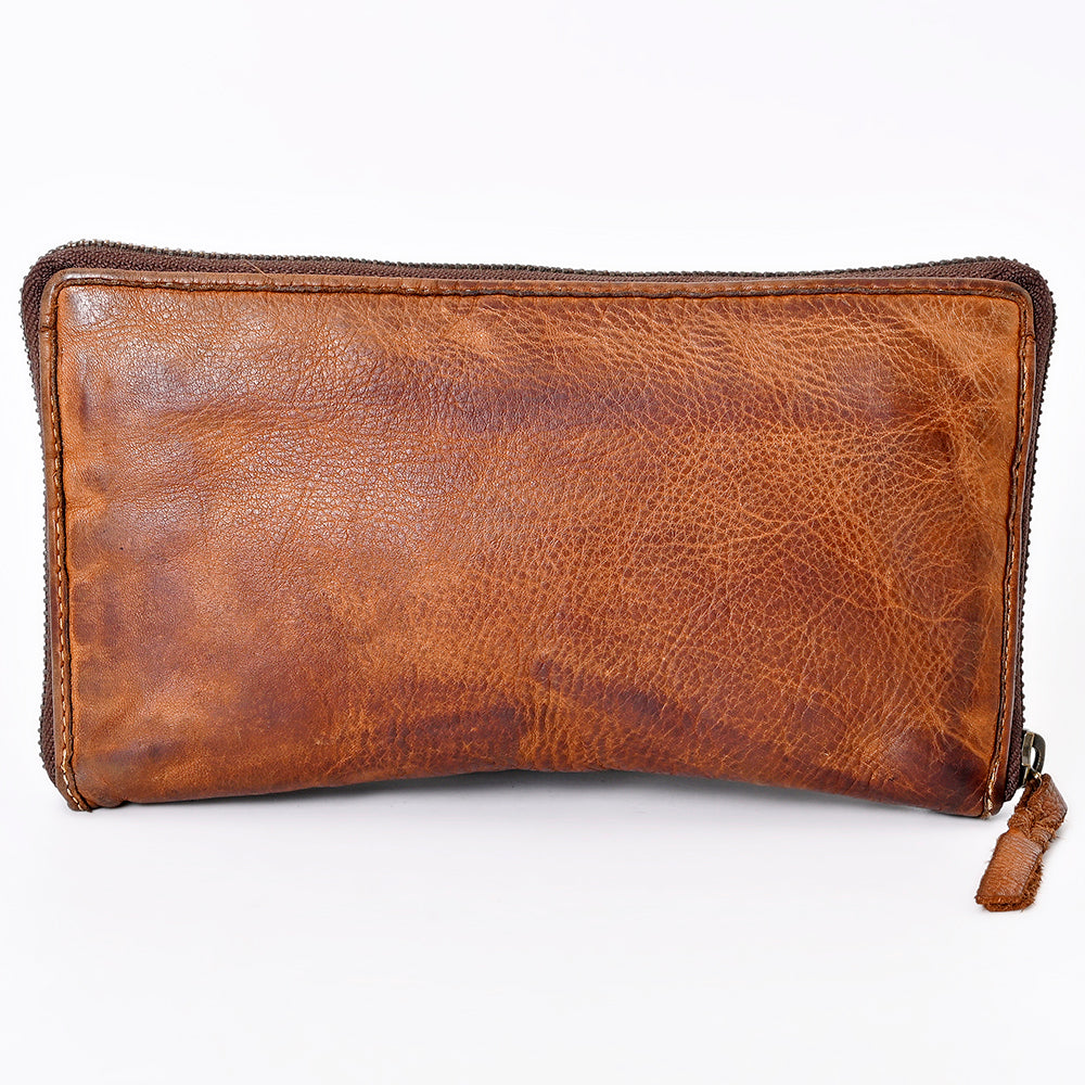 Never Mind Wallet Vintage Handmade Genuine Cowhide Leather