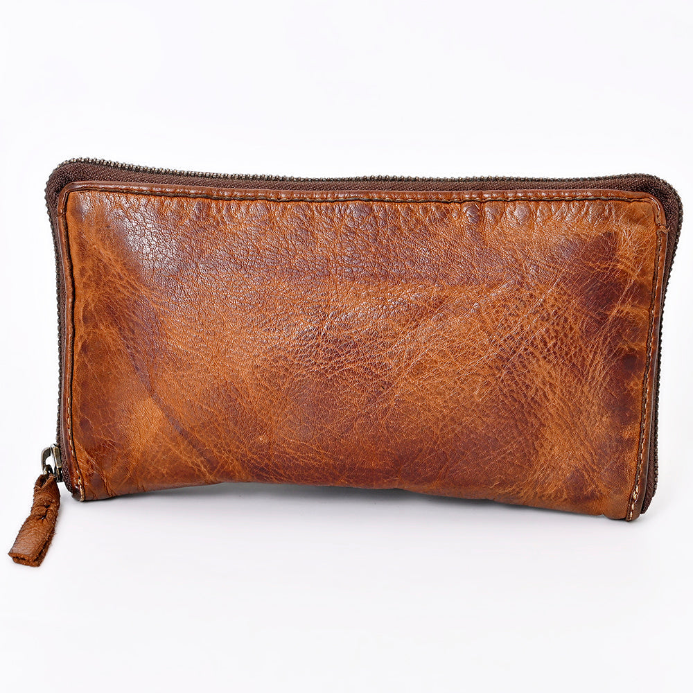 Never Mind Wallet Vintage Handmade Genuine Cowhide Leather