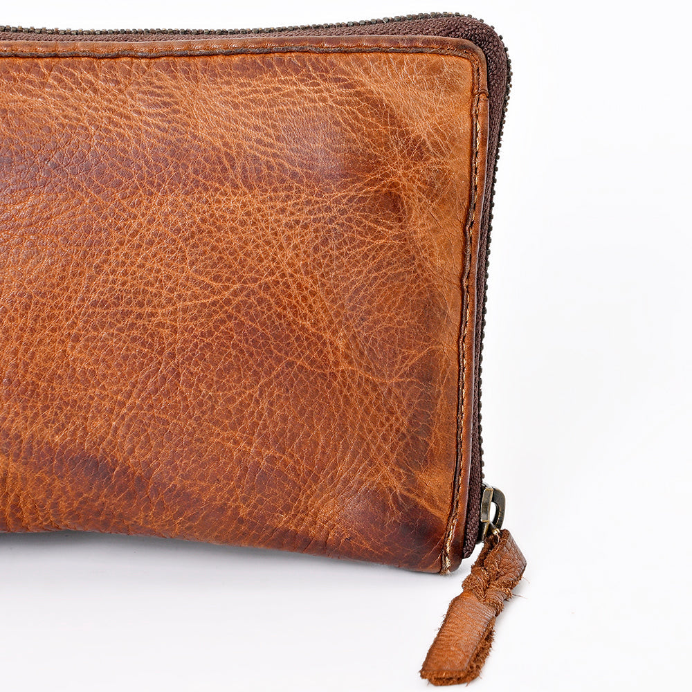 Never Mind Wallet Vintage Handmade Genuine Cowhide Leather