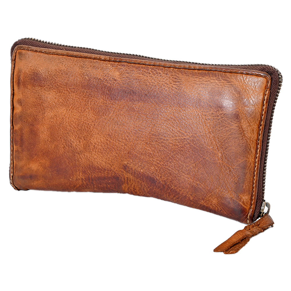 Never Mind Wallet Vintage Handmade Genuine Cowhide Leather