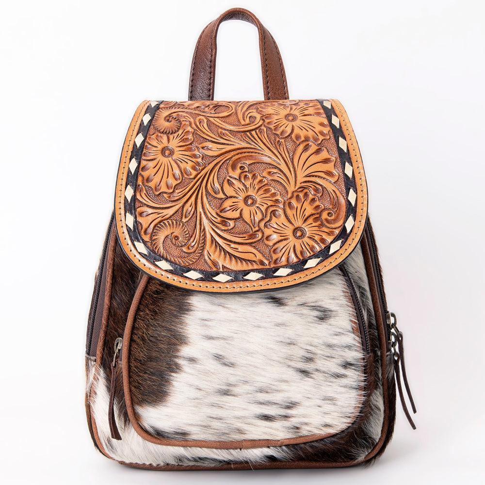 American Darling Hand-Tooled Hair-On Leather Mini Backpack