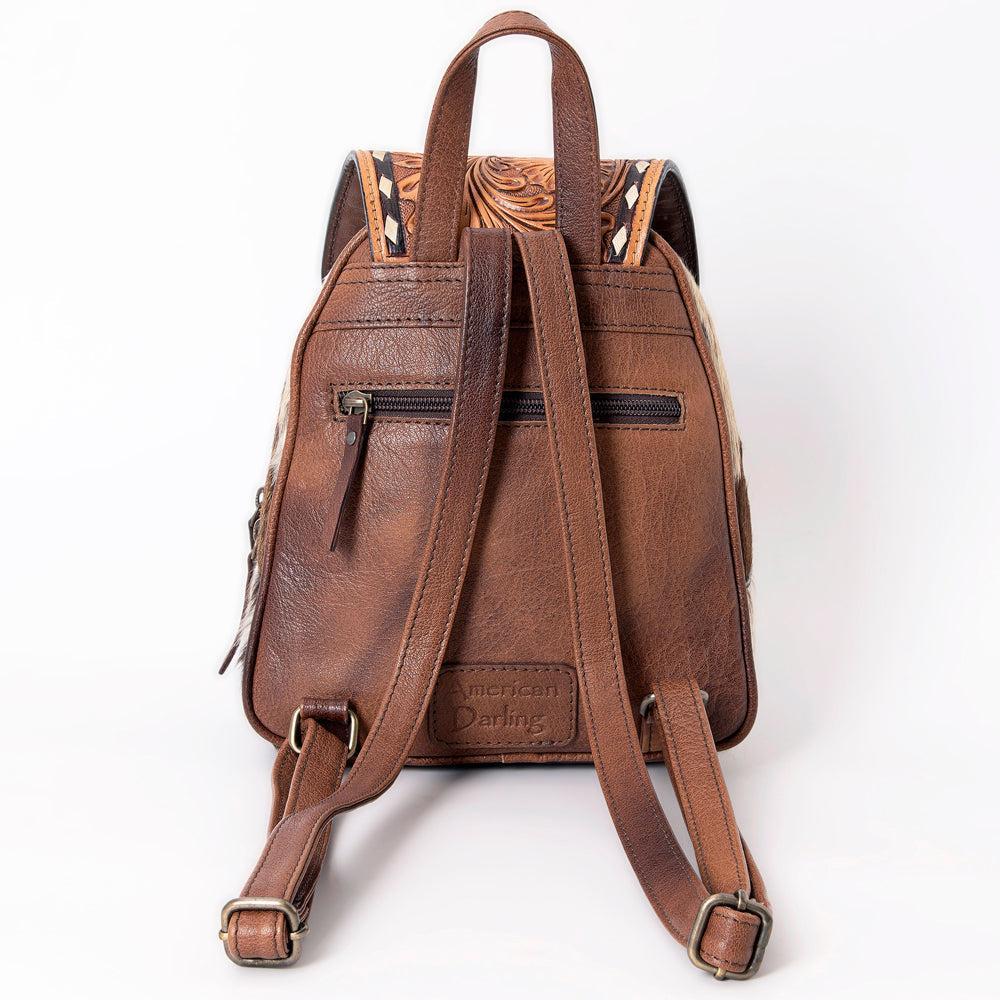 American Darling Hand-Tooled Hair-On Leather Mini Backpack