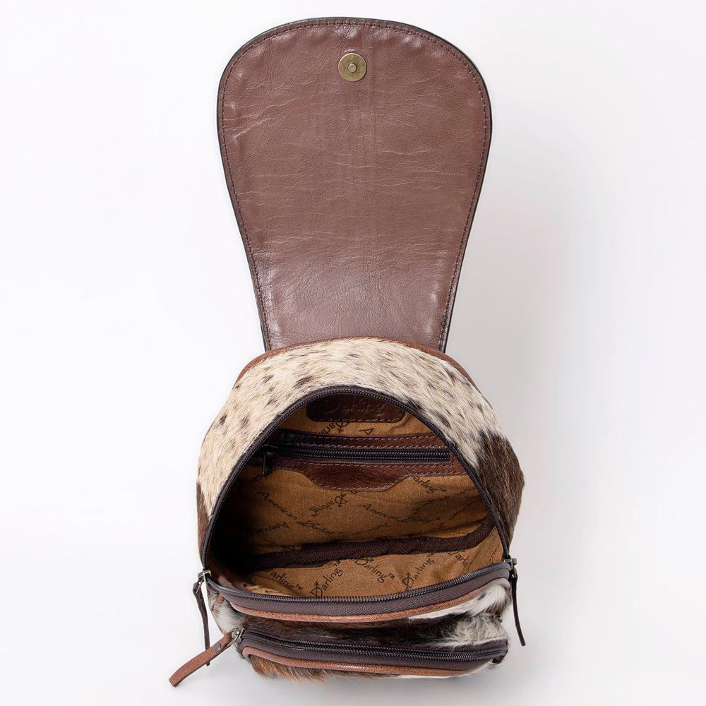 American Darling Hand-Tooled Hair-On Leather Mini Backpack