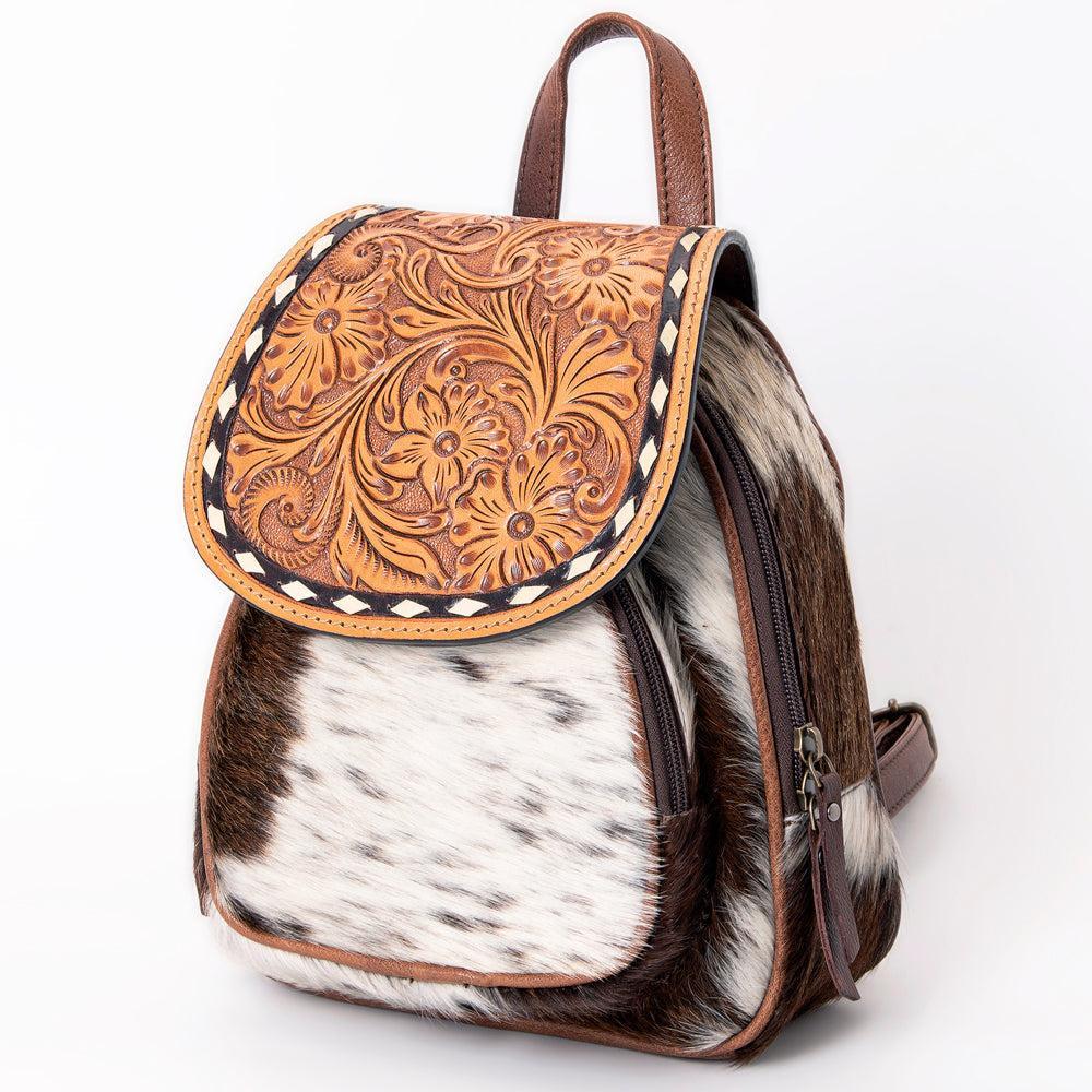 American Darling Hand-Tooled Hair-On Leather Mini Backpack