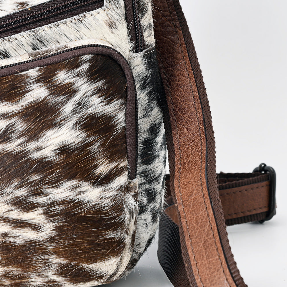 American Darling Western Crossbody Bag – Hair-On Cowhide, Genuine Leather, Hand-Tooled Floral, Adjustable Strap, Everyday Carry