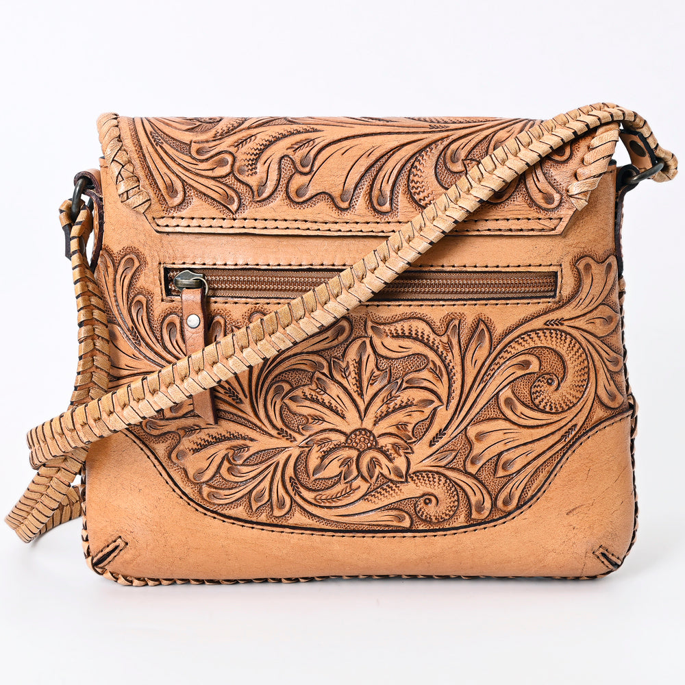 American Darling Western Leather Crossbody Bag – Handcrafted with Hand-Tooled Floral Carving, Genuine Leather, Durable and Stylish