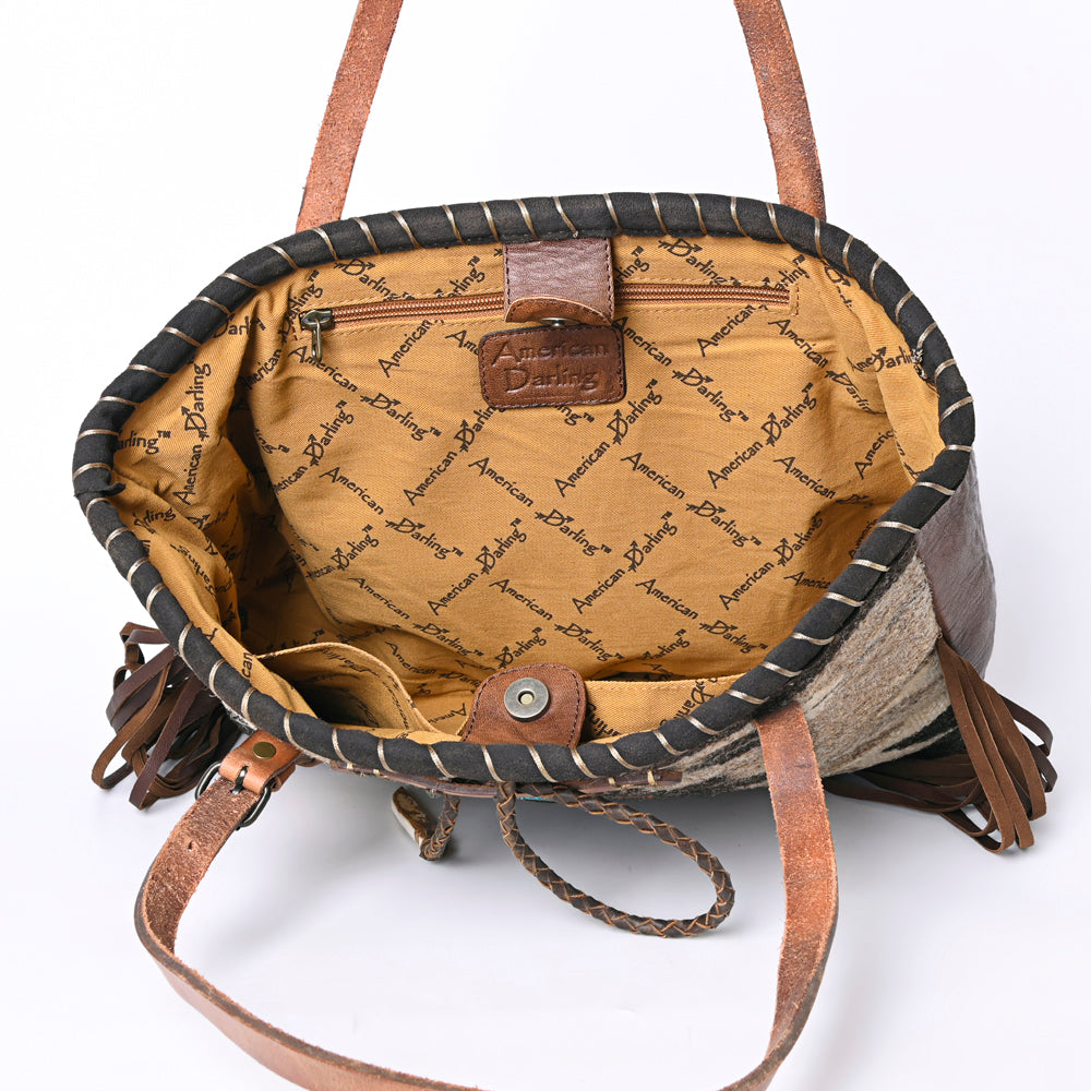 American Darling Saddle Blanket Genuine Leather Tote