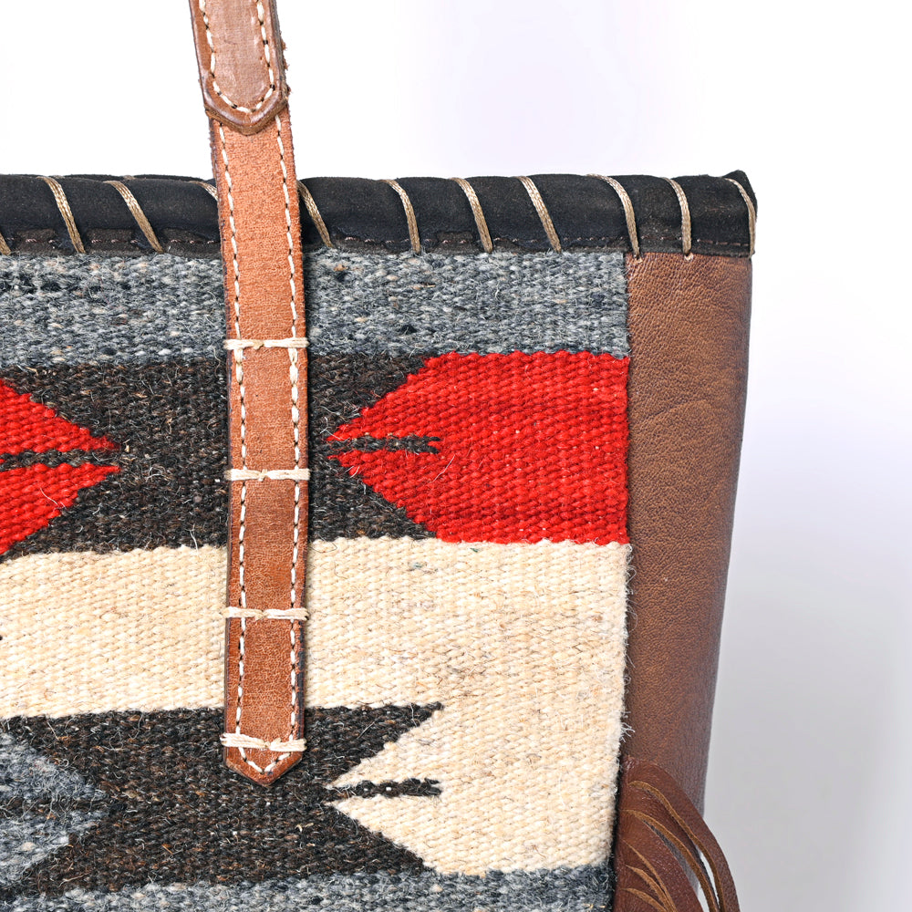 American Darling Saddle Blanket Leather Tote