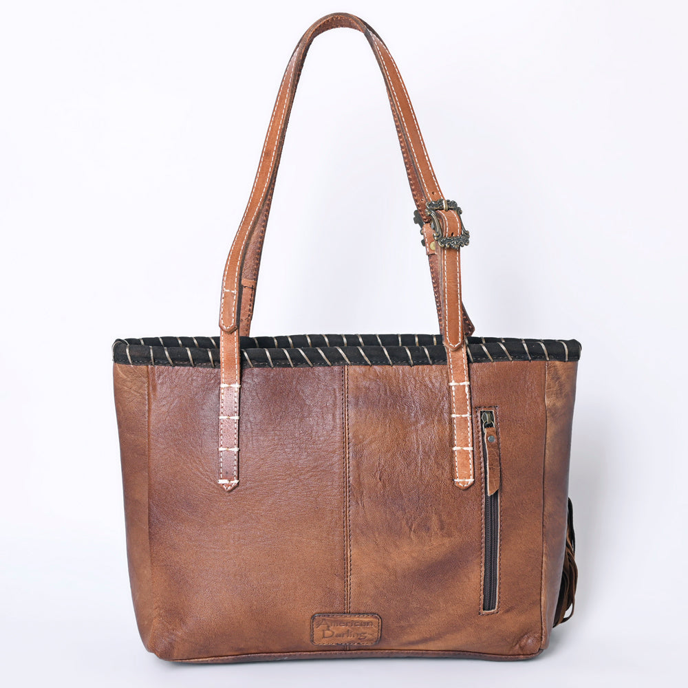 American Darling Saddle Blanket Leather Tote
