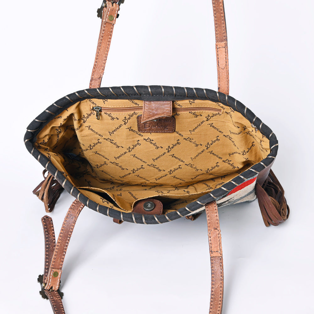 American Darling Saddle Blanket Leather Tote
