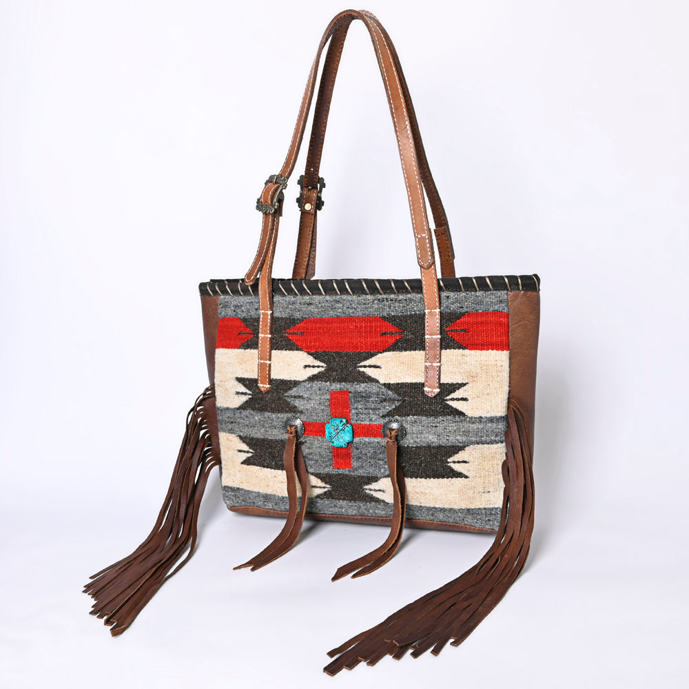 American Darling Saddle Blanket Leather Tote