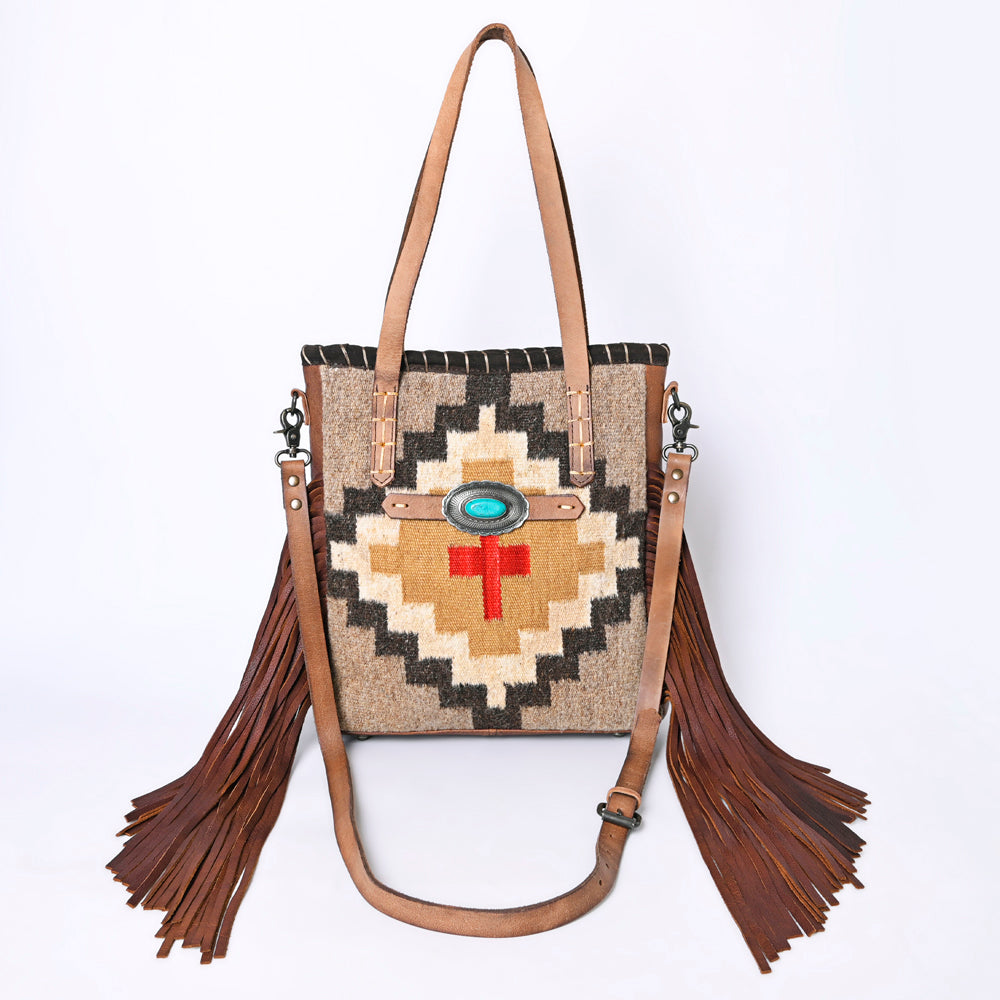 American Darling Saddle Blanket Leather Tote