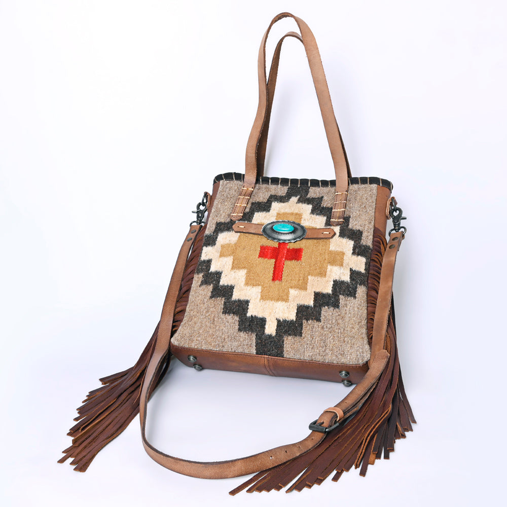 American Darling Saddle Blanket Leather Tote