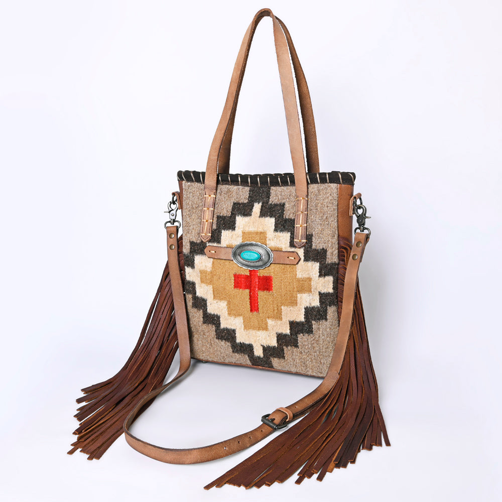 American Darling Saddle Blanket Leather Tote