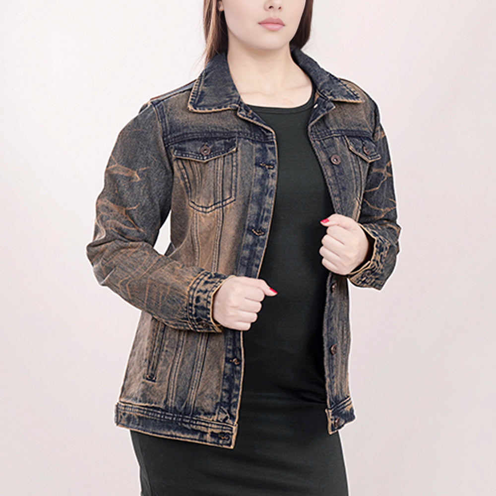 American Darling Genuine leather Hand tooled carved Women 100% cotton Denim jacket dress ladies girl | Shirt for