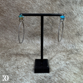 Ice Blue Dahlia Star Hoop Earrings - Hada Collection
