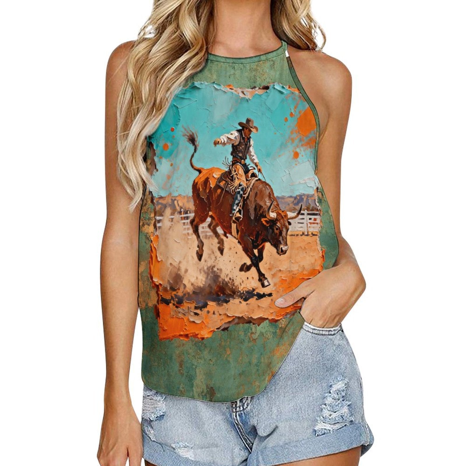 Baha Ranch Eight Second Bull Ride Rodeo Tank Top by Baha Ranch Western Wear - product image 2