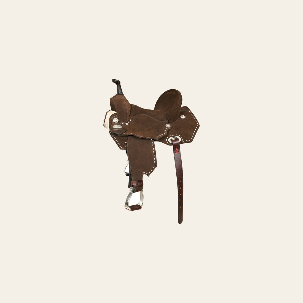 HILASON Flex Tree Western Horse Buckstitch Trail Barrel American Leather Saddle Brown | for Horses