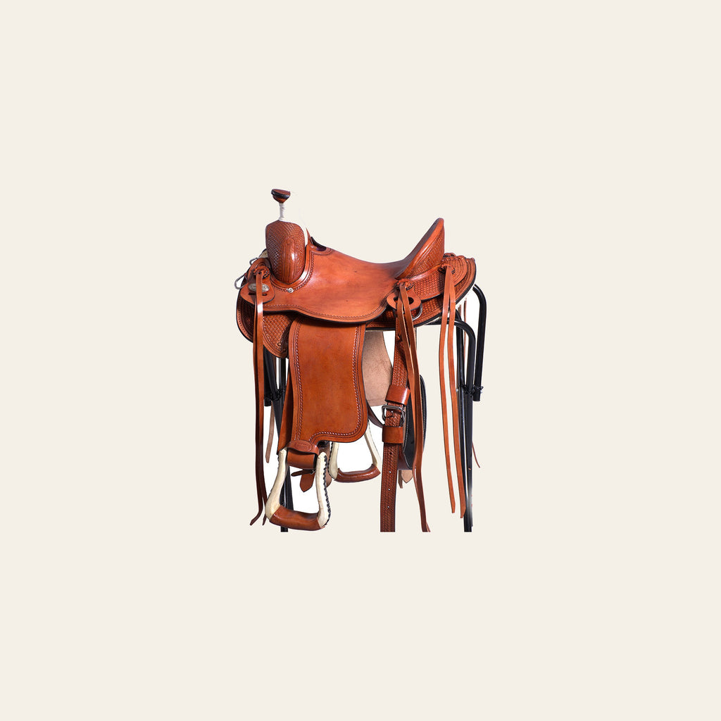 14 In Hilason Western Horse Ranch Roping Roper American Leather Saddle Oiled Tan