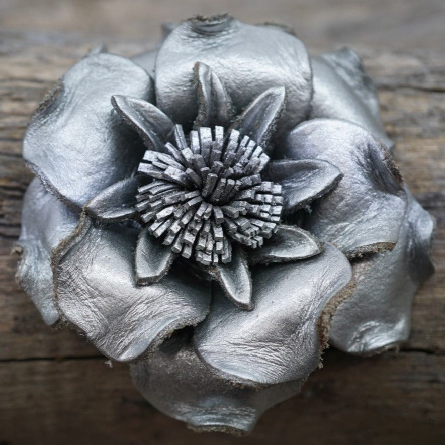 Hand Painted Leather Flowers - Gardenias — view 3
