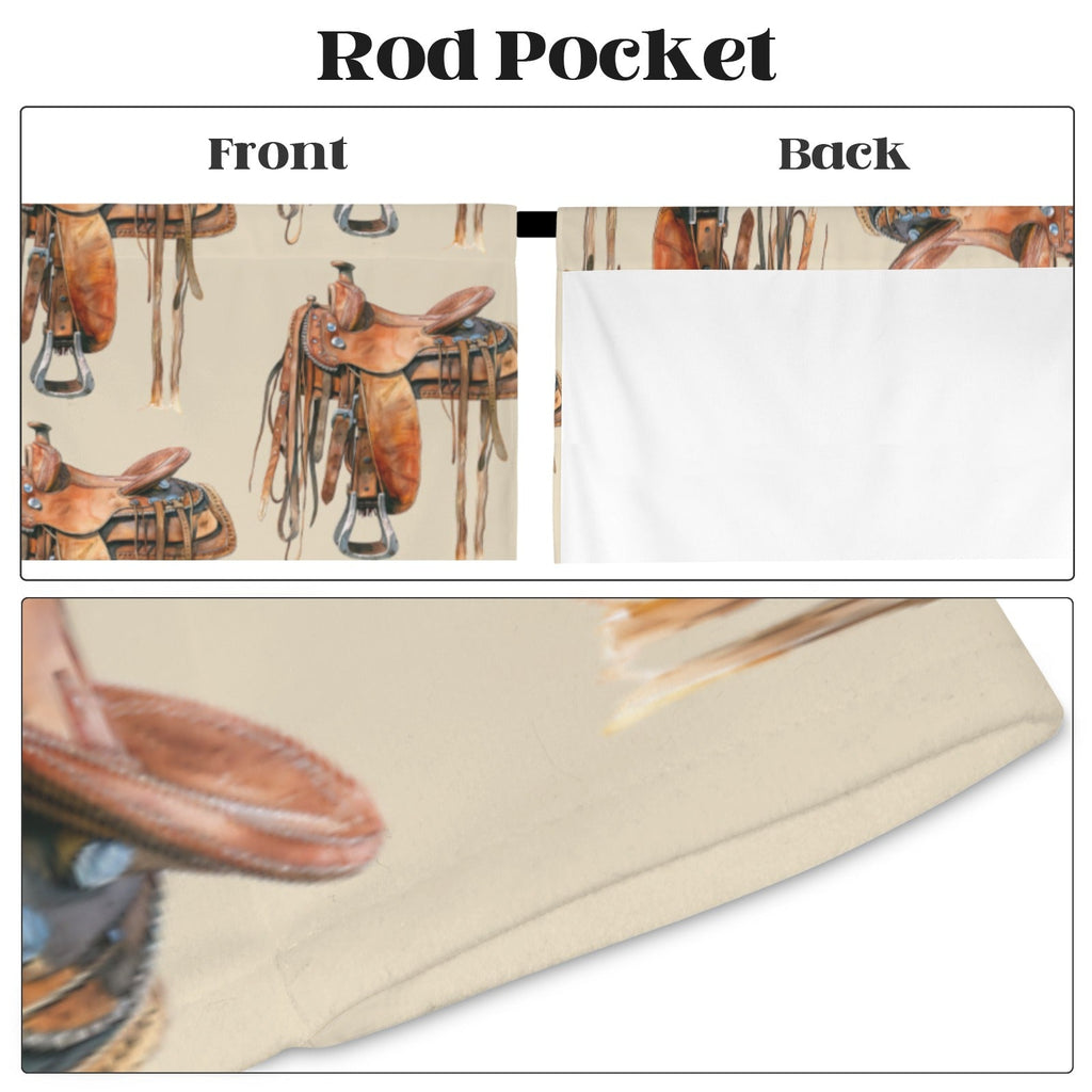 Baha Ranch Saddle Print Window Curtain Drapes 52"x63" Made in America by Baha Ranch Western Wear - product image 4