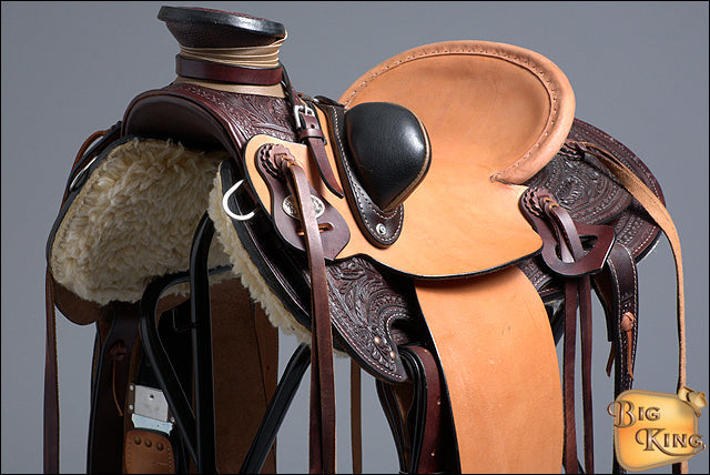 HILASON Western Horse Wade Saddle American Leather Ranch Roping Dark Brown | Hand Tooled & For Horses