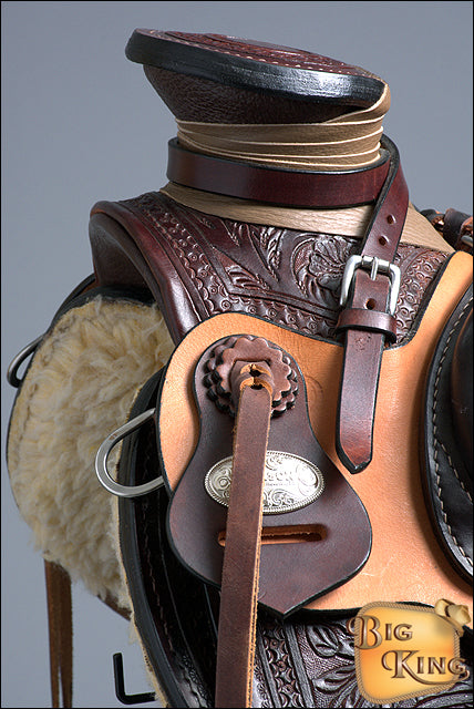 HILASON Western Horse Wade Saddle American Leather Ranch Roping Dark Brown | Hand Tooled & For Horses