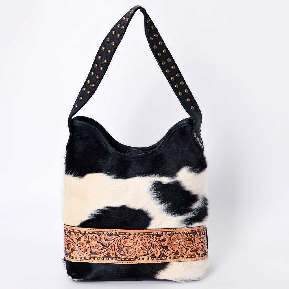 American Darling Hand-Tooled Hair-On Genuine Leather Hobo Bag