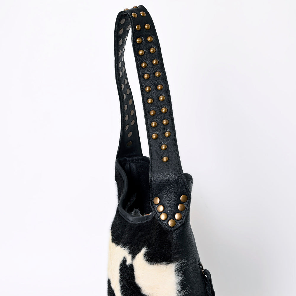 American Darling Hand-Tooled Hair-On Genuine Leather Hobo Bag