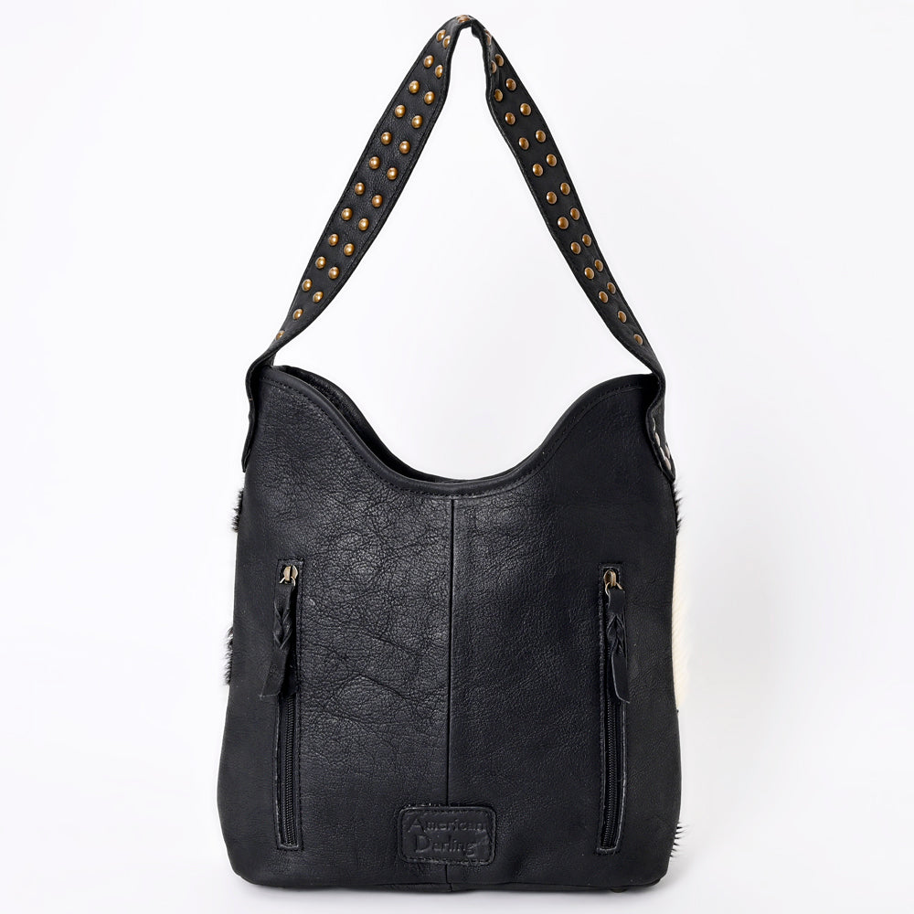 American Darling Hand-Tooled Hair-On Genuine Leather Hobo Bag