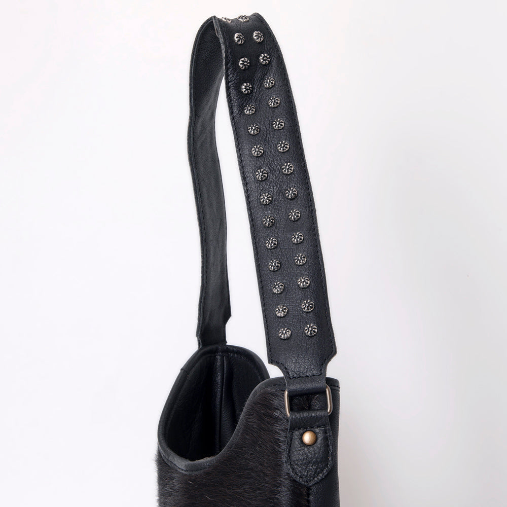 American Darling Hand-Tooled Hair-On Genuine Leather Hobo Bag