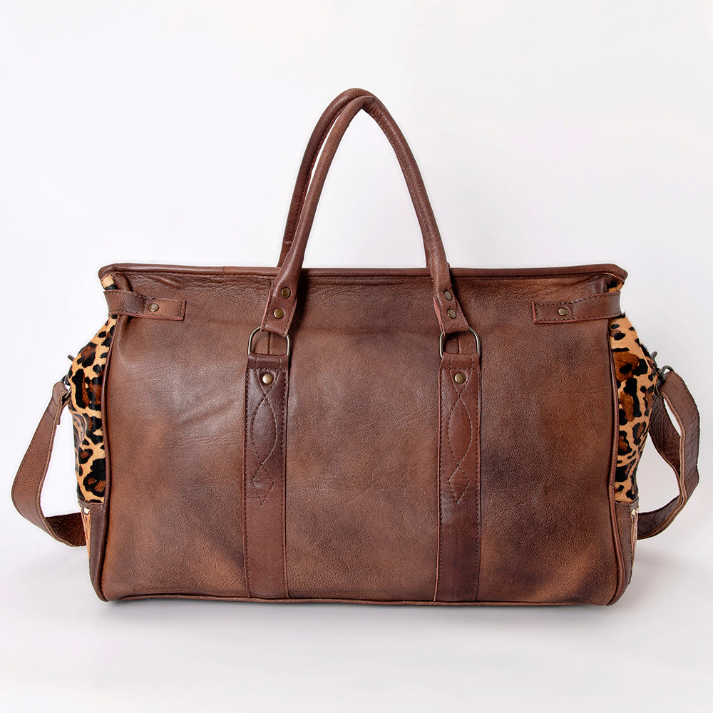 American Darling Hand-Tooled Saddle Blanket Genuine Leather Duffel Bag