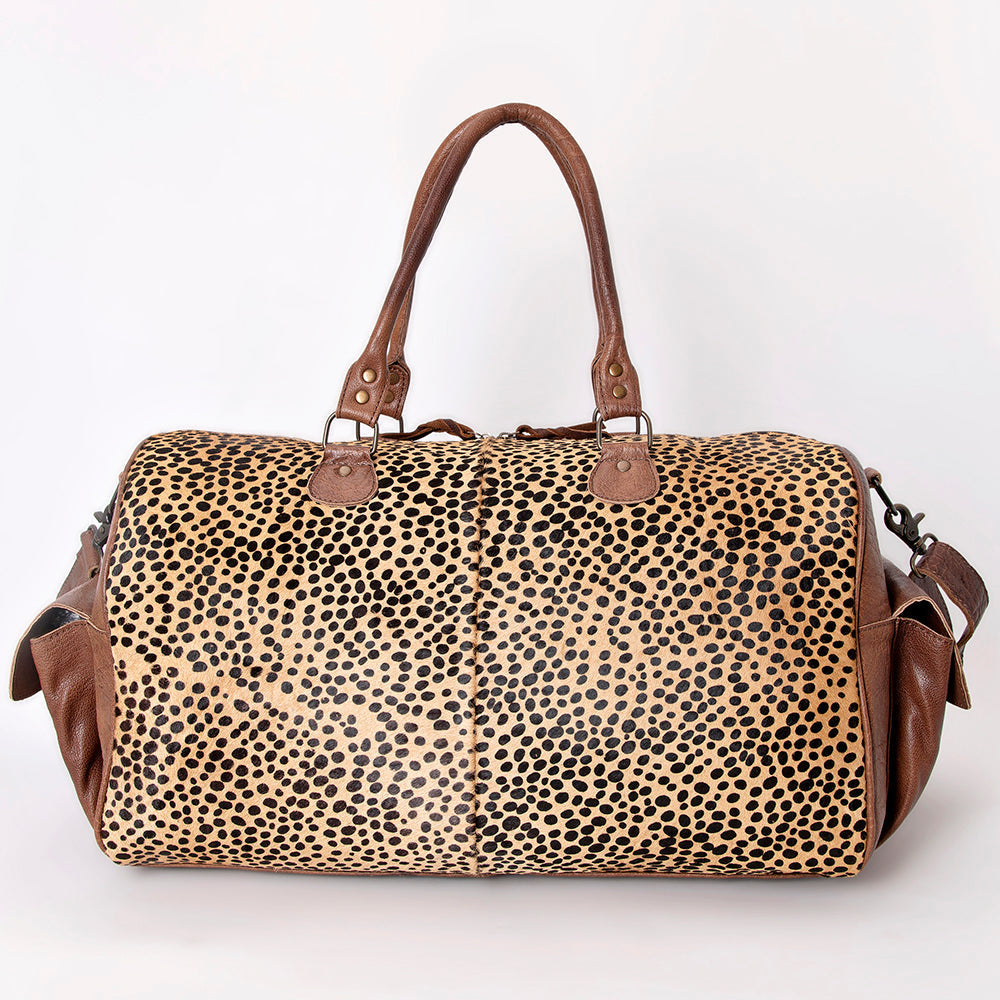 American Darling Duffel Hand Tooled Hair on Genuine Leather Western Women Bag | Handbag | Leather Duffle Bag | Weekend Bag | Travel Duffel Bags | Duffel Bag for Women | Leather Duffle Bag