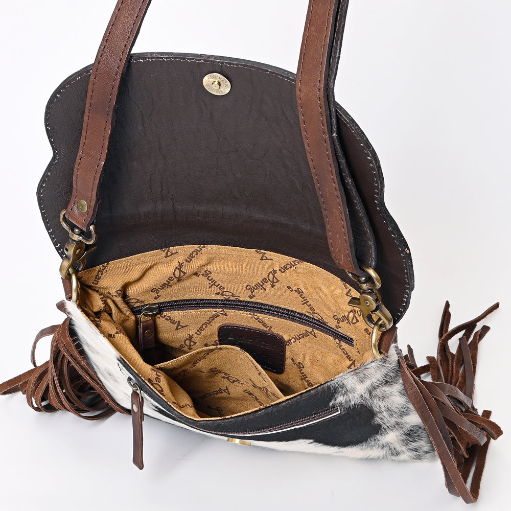 American Darling Hand-Tooled Hair-On Genuine Leather Bag