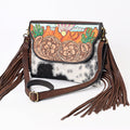 American Darling Hand-Tooled Hair-On Genuine Leather Bag
