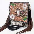 American Darling Hand-Tooled Hair-On Genuine Leather Bag