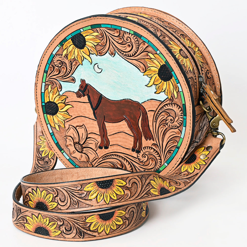 American Darling Hand-Tooled Genuine Leather Bag