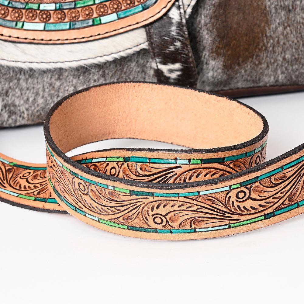 American Darling Hand-Tooled Hair-On Genuine Leather Bag