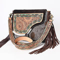 American Darling Hand-Tooled Hair-On Genuine Leather Bag