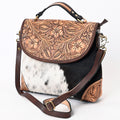 American Darling Hand-Tooled Hair-On Genuine Leather Bag